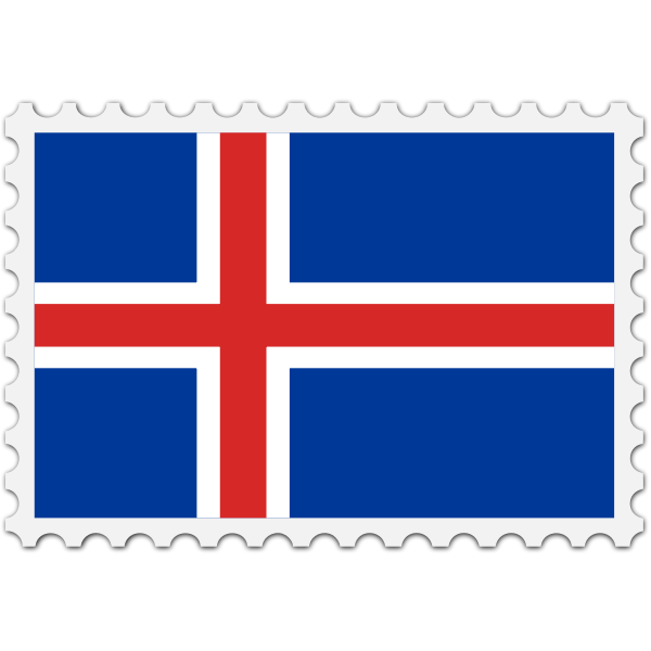 Iceland flag stamp