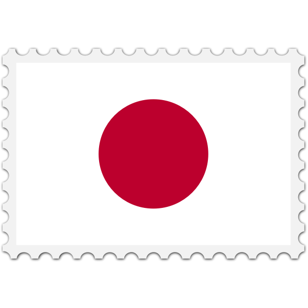 Japan flag stamp