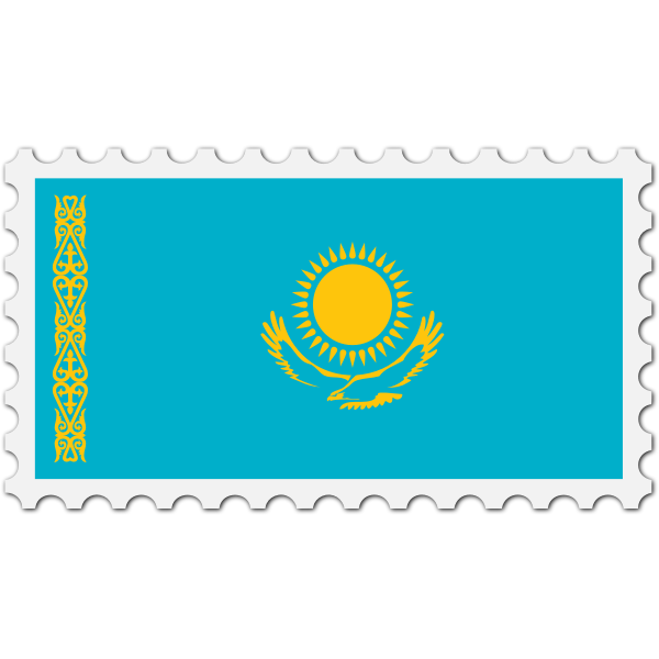 Kazakhstan flag stamp