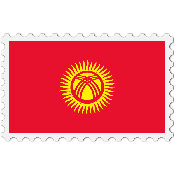 Kyrgyzstan flag stamp