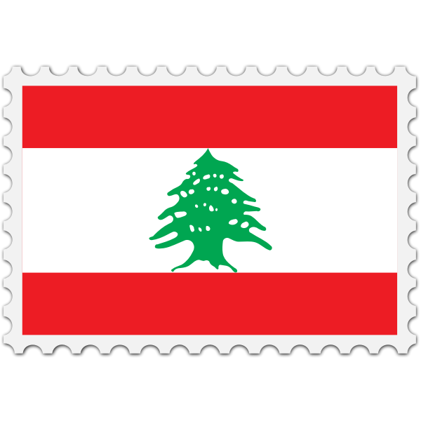 Lebanon flag stamp