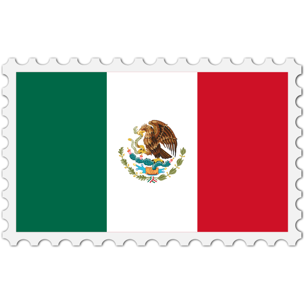 Mexico flag stamp