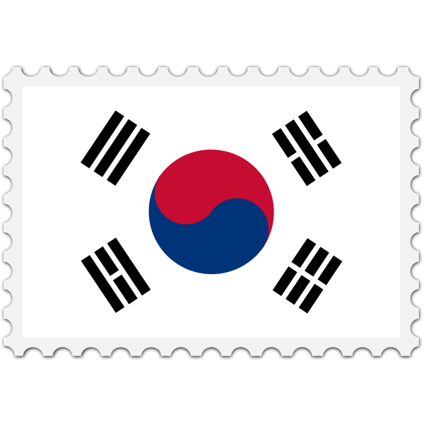 Stamp South Korea Flag