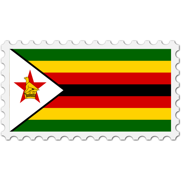 Zimbabwe flag stamp