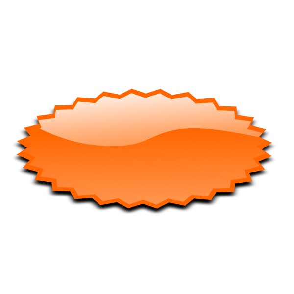 Oval shaped orange star vector image