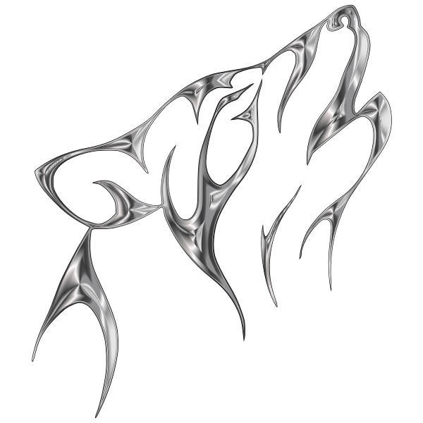 Steel Tribal Wolf No Background