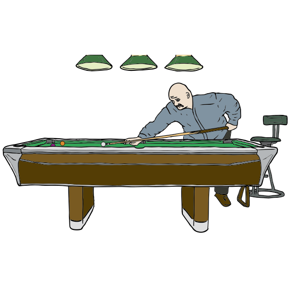 Pool Table with Player