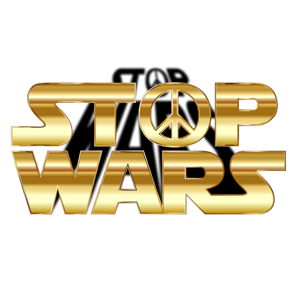 Stop Wars gold typography