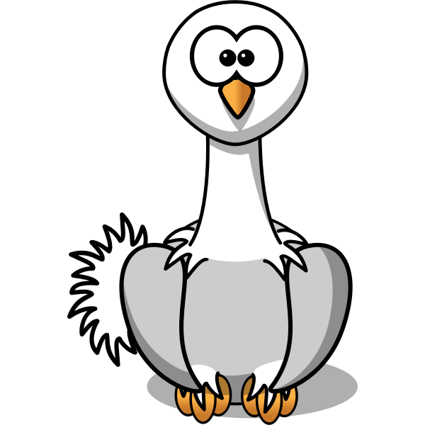 Cartoon ostrich vector clip art