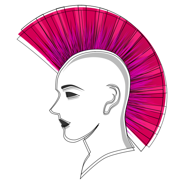 Vector graphics of stylized punk