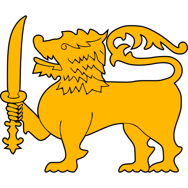 Stylized golden lion