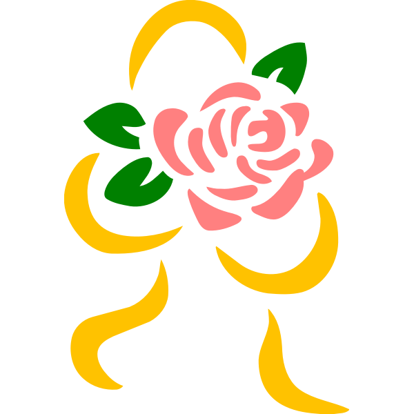 Stylized rose silhouette