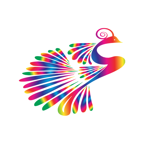 Stylized Peacock Colorful 2