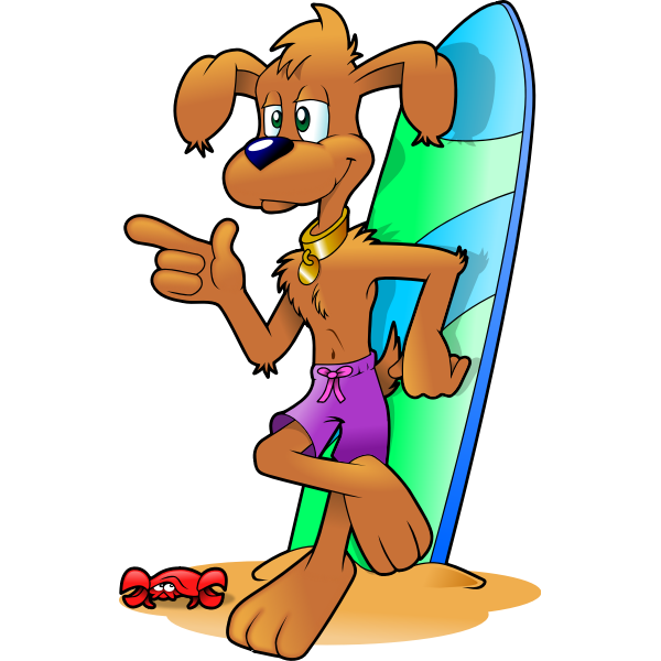 Surfer dog vector drawing