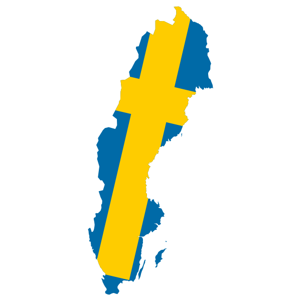 Sweden Map Flag