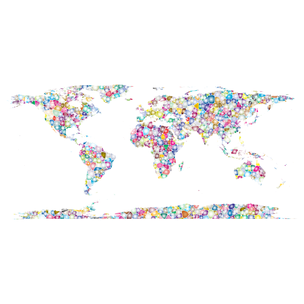 Sweet Tiled World Map No Background