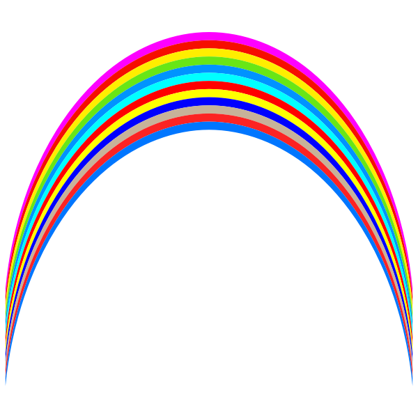 Vector clip art of arched rainbow