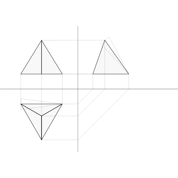 Tetrahedron parallel projection