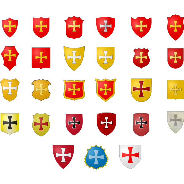 Heraldic coat of arms selection vector graphics