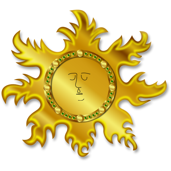 Bright golden Sun vector image