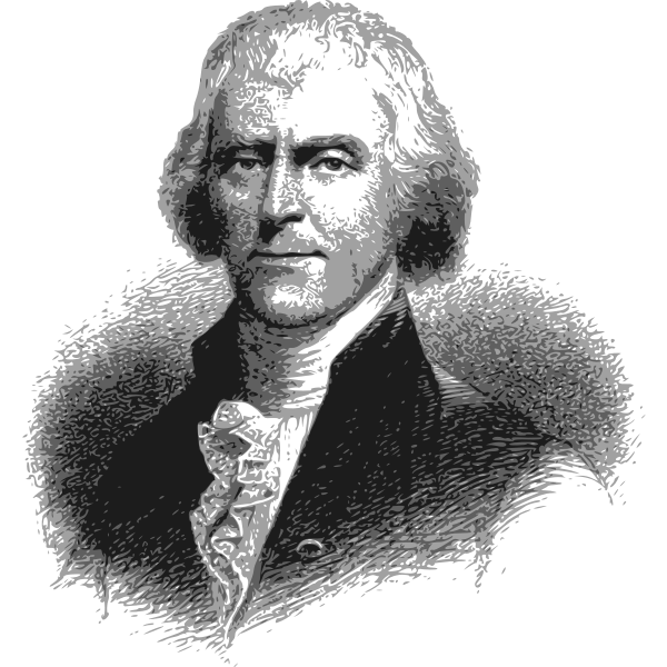 Thomas Jefferson portrait vector illustration