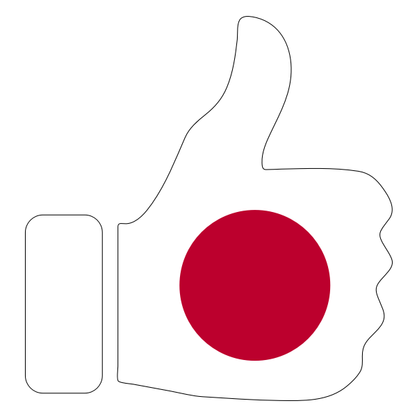 Japanese flag with hand approval