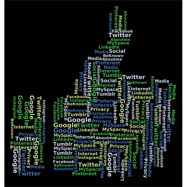 Thumbs Up Social Media Word Cloud