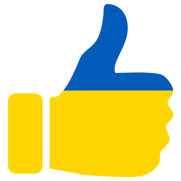 Thumbs up and Ukrainian symbol