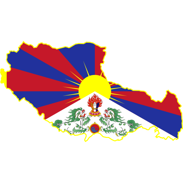 Tibet flag map