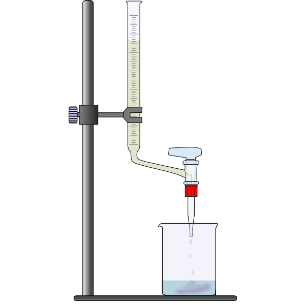 Vector drawing of titration in laboratory experiment