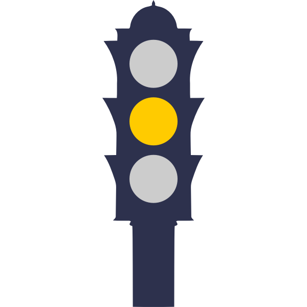 Traffic light in yellow