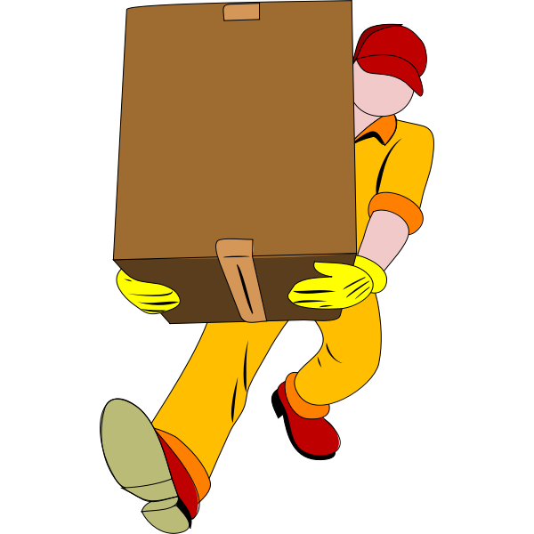 Heavy parcel delivery vector clip art