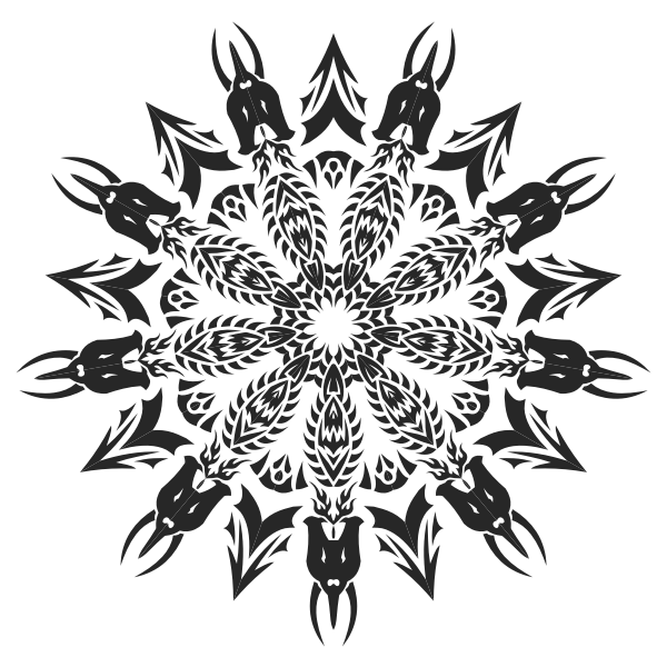 Vector drawing of tribal mandala design