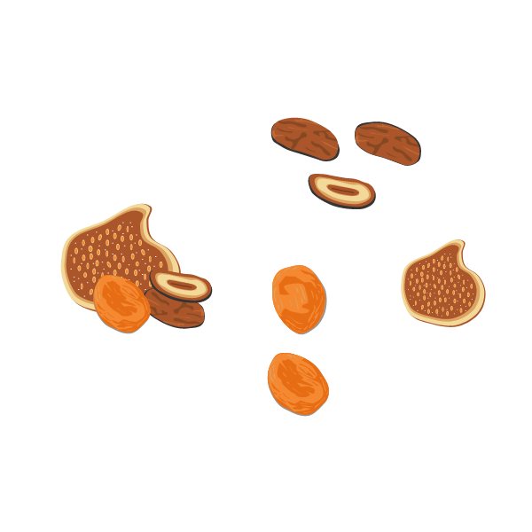 Dried fruits (Date, apricot, fig)