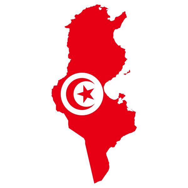 Tunisia Flag Map