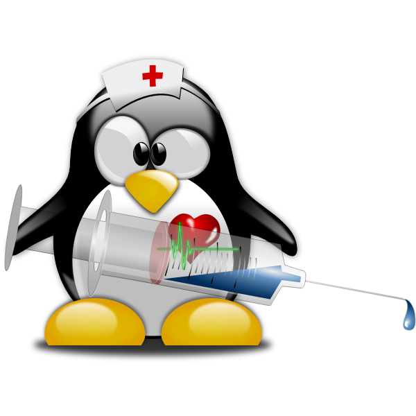 Tux nurse  vector illustration