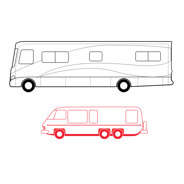 Two recreational vehicles