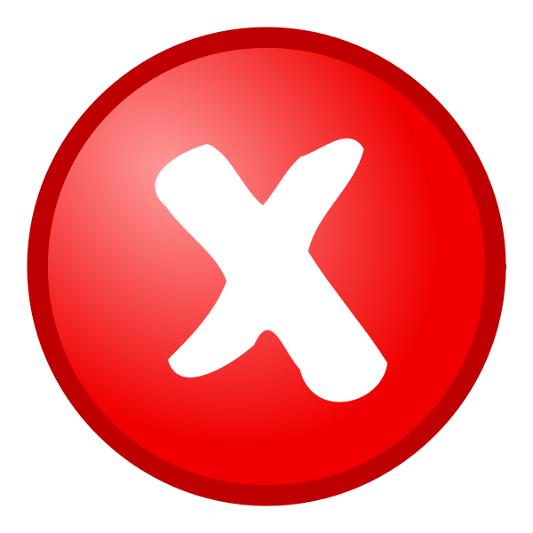 Red cross not OK vector icon