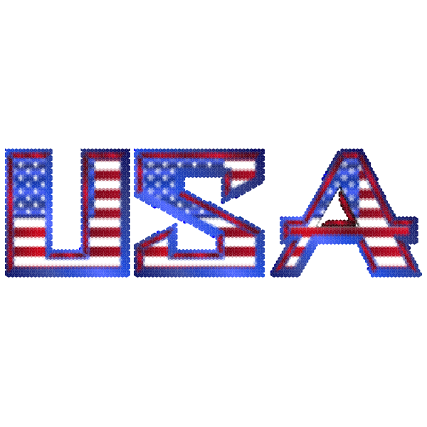 USA Typography Mark II Cubes Mosaic