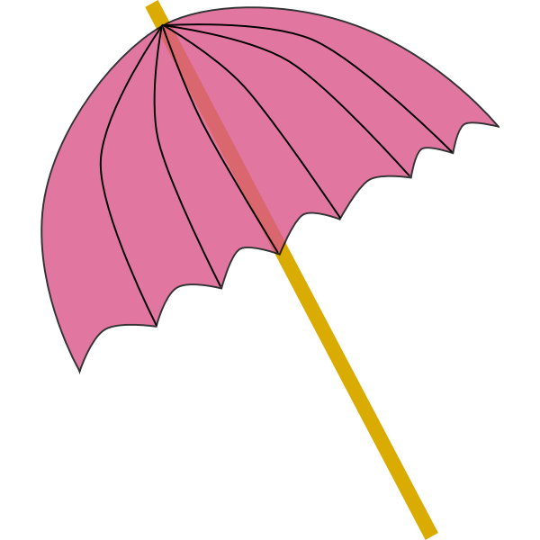 Summer pink umbrella vector illustration