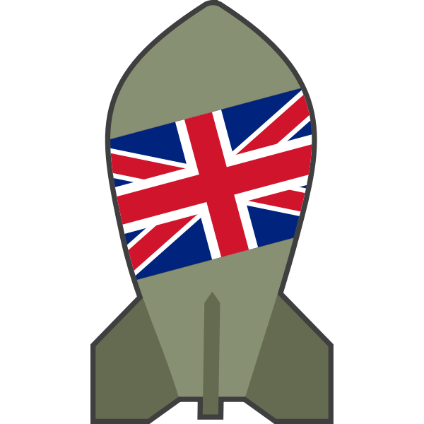 Vector clip art of hypothetical British nuclear bomb