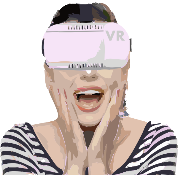 Girl with VR headset