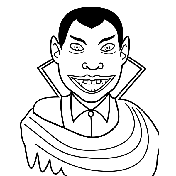 Vector clip art of smiling vampire guy