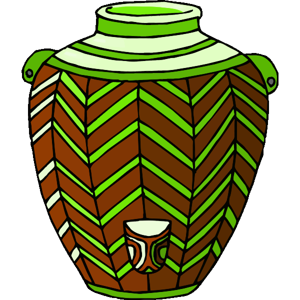 Brown and green pot