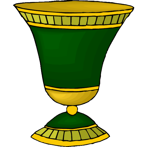 Green and golden cup