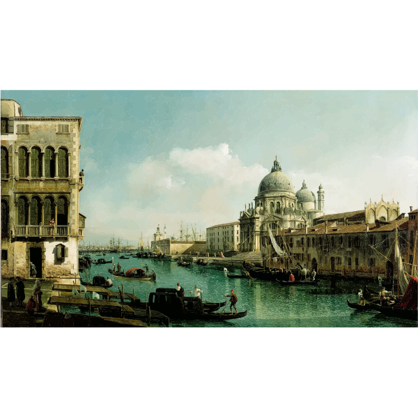 View of the Grand Canal and the Dogana By Bernardo Bellotto