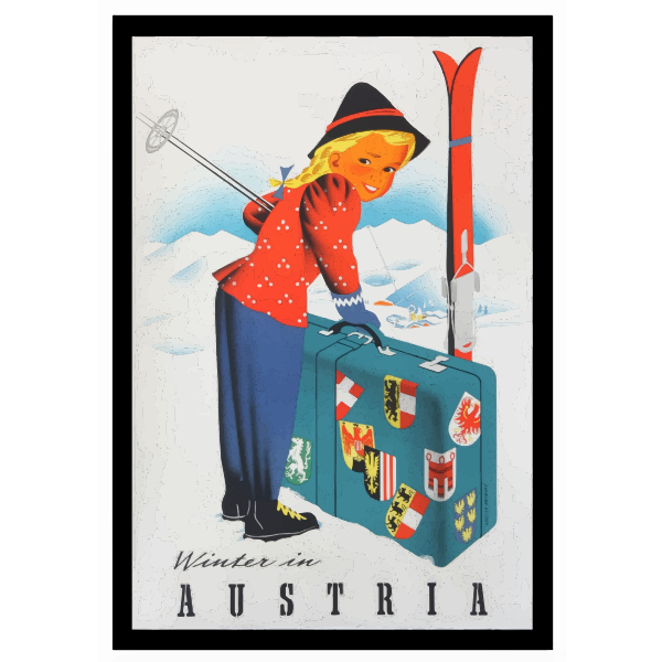 Winter in Austria vintage travel poster