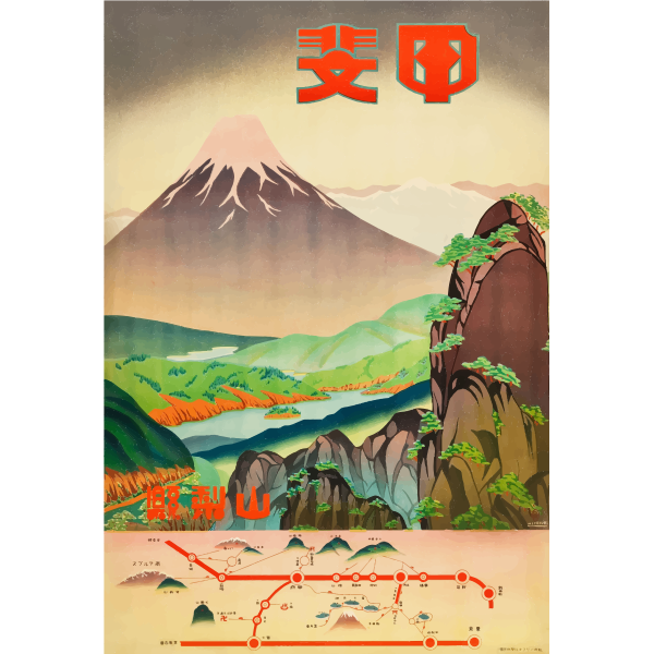 Vintage poster for promotion of Japan