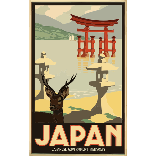 Vintage tavel poster of Japan