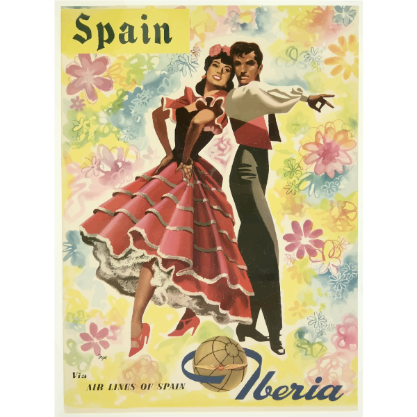 Vector illustration of Spanish vintage travel poster